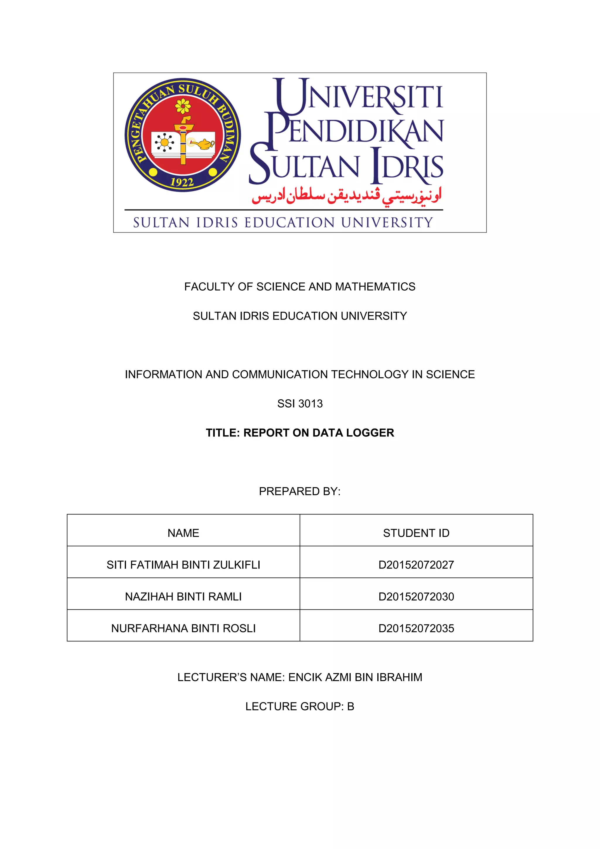 Assignment 2 - Report on Data Logger | PDF