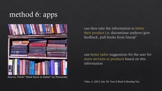 5Alter, A. (2012, July 19). Your E-Book Is Reading You.
Source: Flickr “Book Store in Kabul” by Partensky
 