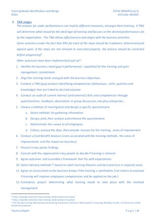 AIS Code: 6N3325 Training Needs Identification and Design Training ...