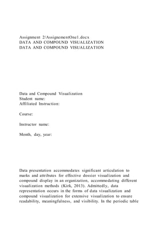 Assignment 2 assignementone1.docxdata and compound visualizati | DOCX