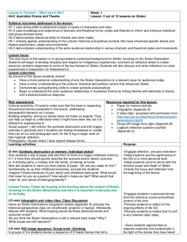 Stolen Generation Teaching Unit - Neuroticreasons