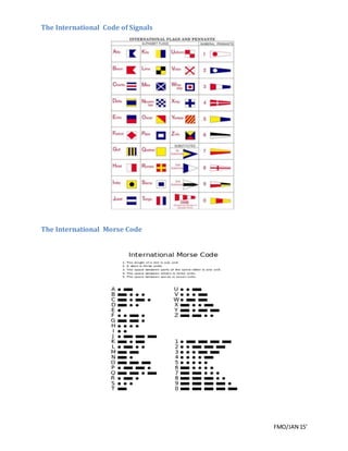 FMO/JAN 15’
The International Code of Signals
The International Morse Code
 