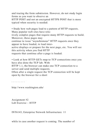 Assignment #2 Lab Exercise – HTTP INT6143, Enterpr.docx