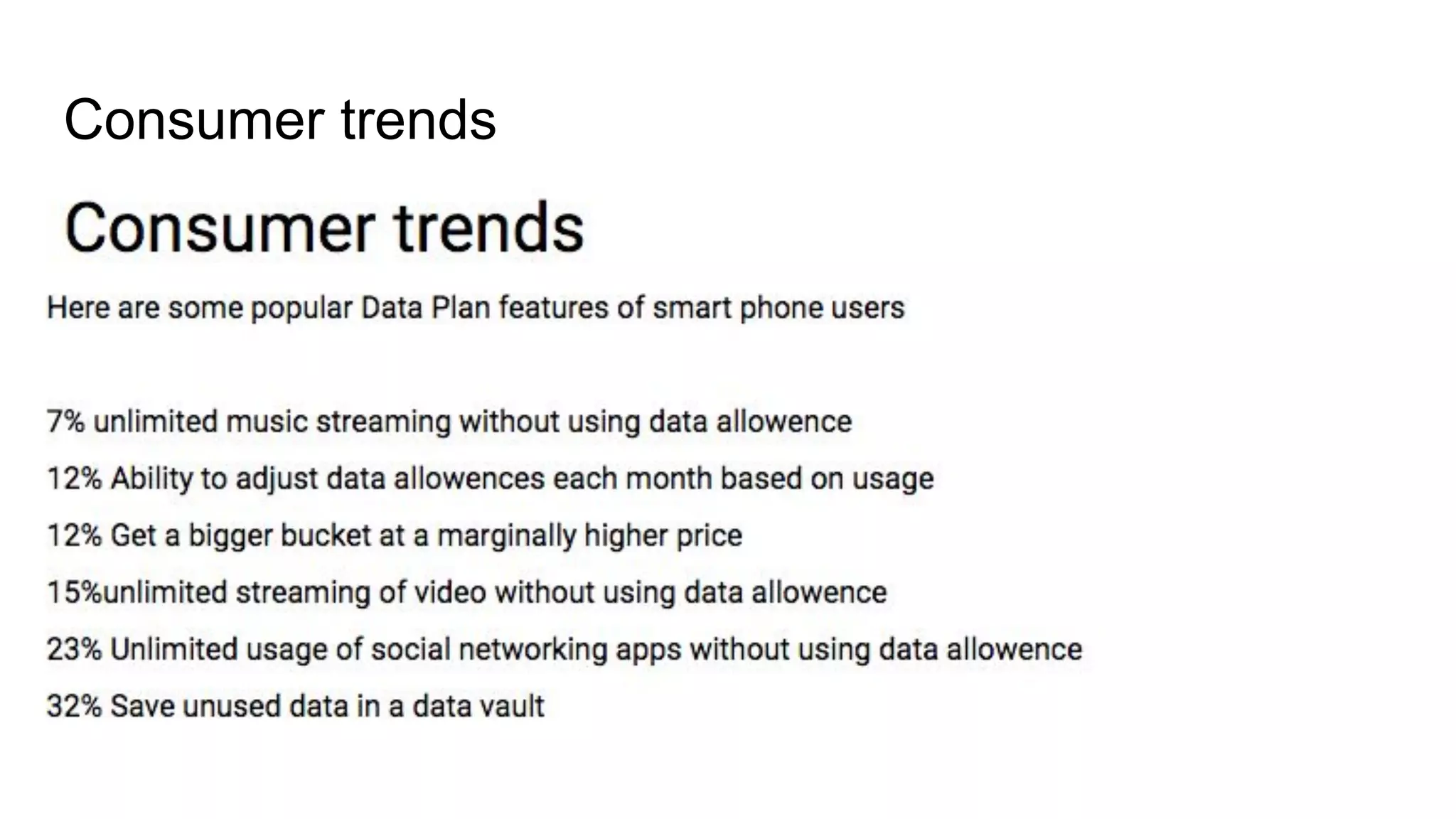 Consumer trends
 