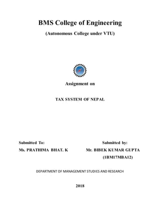 tax system of Nepal | PDF