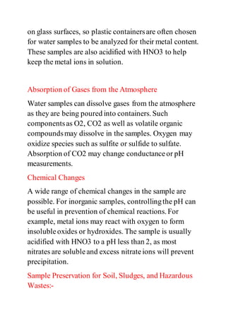 Sample Waste Sample Polluted sample collection and preservation | DOCX
