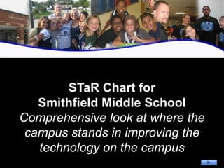 STaR Chart forSmithfield Middle SchoolComprehensive look at where the campus stands in improving the technology on the campus       
