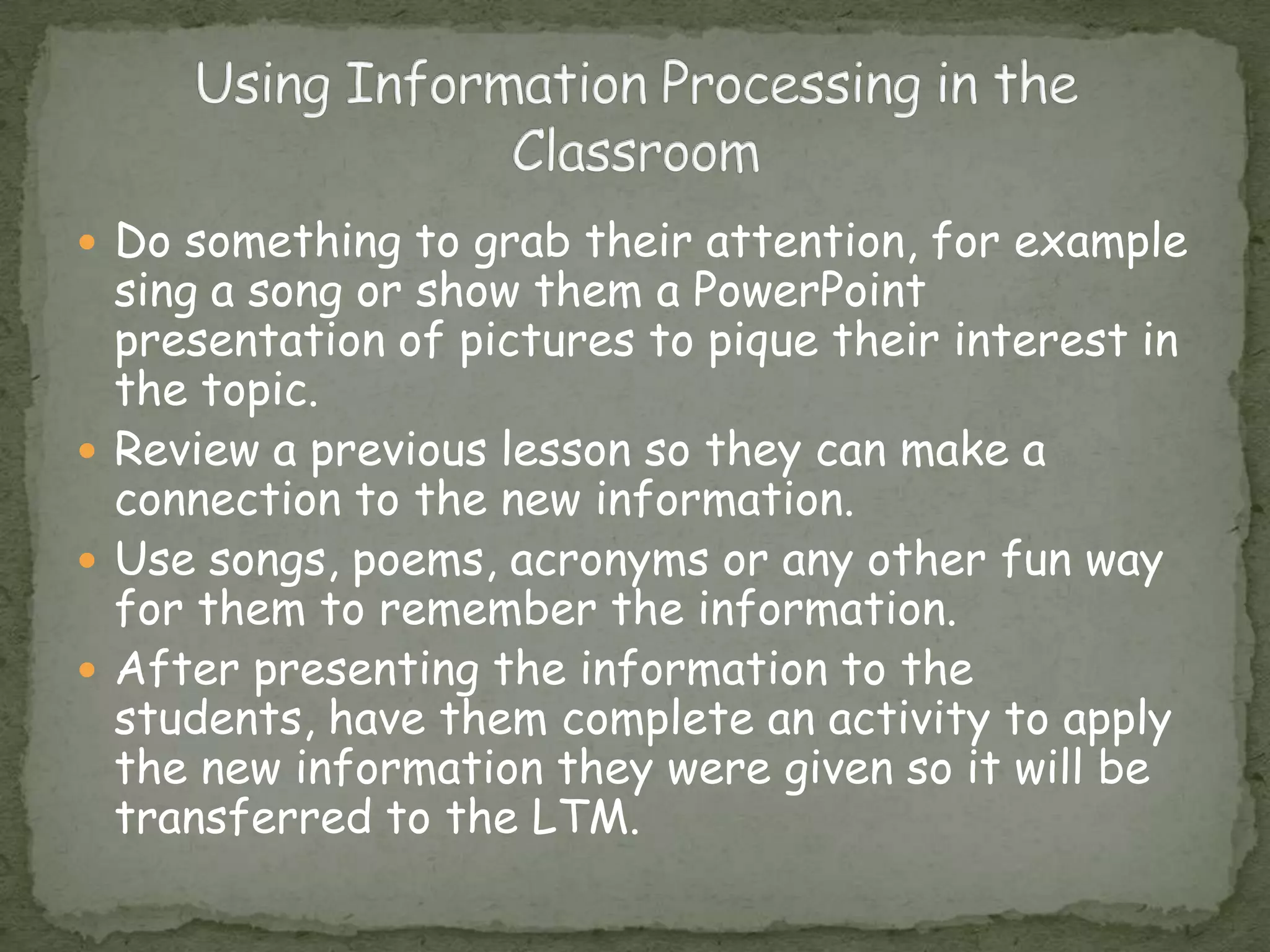 Students are given fuzzies for good behavior and after a certain number of fuzzies are acquired, they get to go to the treasure box.When students make a wrong choice and do something that is against the rules they immediately know they will have to move their color.When it is time to clean up during station time I ring the bell and the students clean up and return to their seats.Examples of Behaviorism in the Classroom