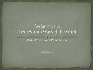 Part 1: Power Point Presentation Danielle Stewart 