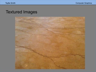 Taylla Smith Computer GraphicsTaylla Smith Computer Graphics
Textured Images
 