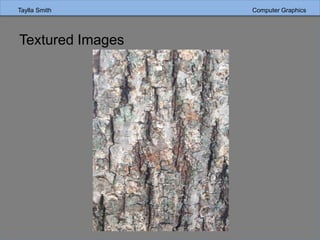 Taylla Smith Computer GraphicsTaylla Smith Computer Graphics
Textured Images
 