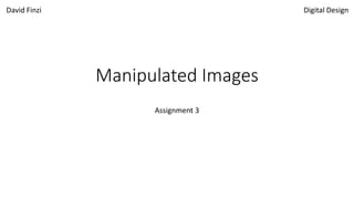 Manipulated Images
Assignment 3
David Finzi Digital Design
 