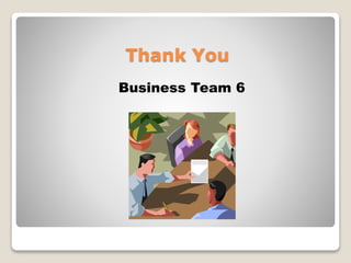 Thank You
Business Team 6
 