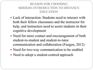 Assignment 3 MDDE 601 | PPTX