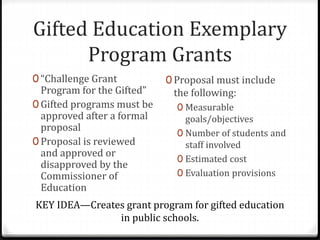 Florida Statutes Relevant to Gifted | PPTX
