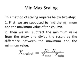 Data Preprocessing:Feature scaling methods | PPTX