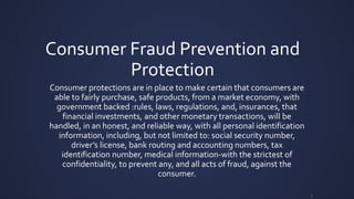 Assignment 5 consumer fraud protection | PPTX