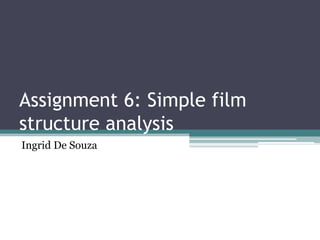 Assignment 6: Simple film
structure analysis
Ingrid De Souza
 