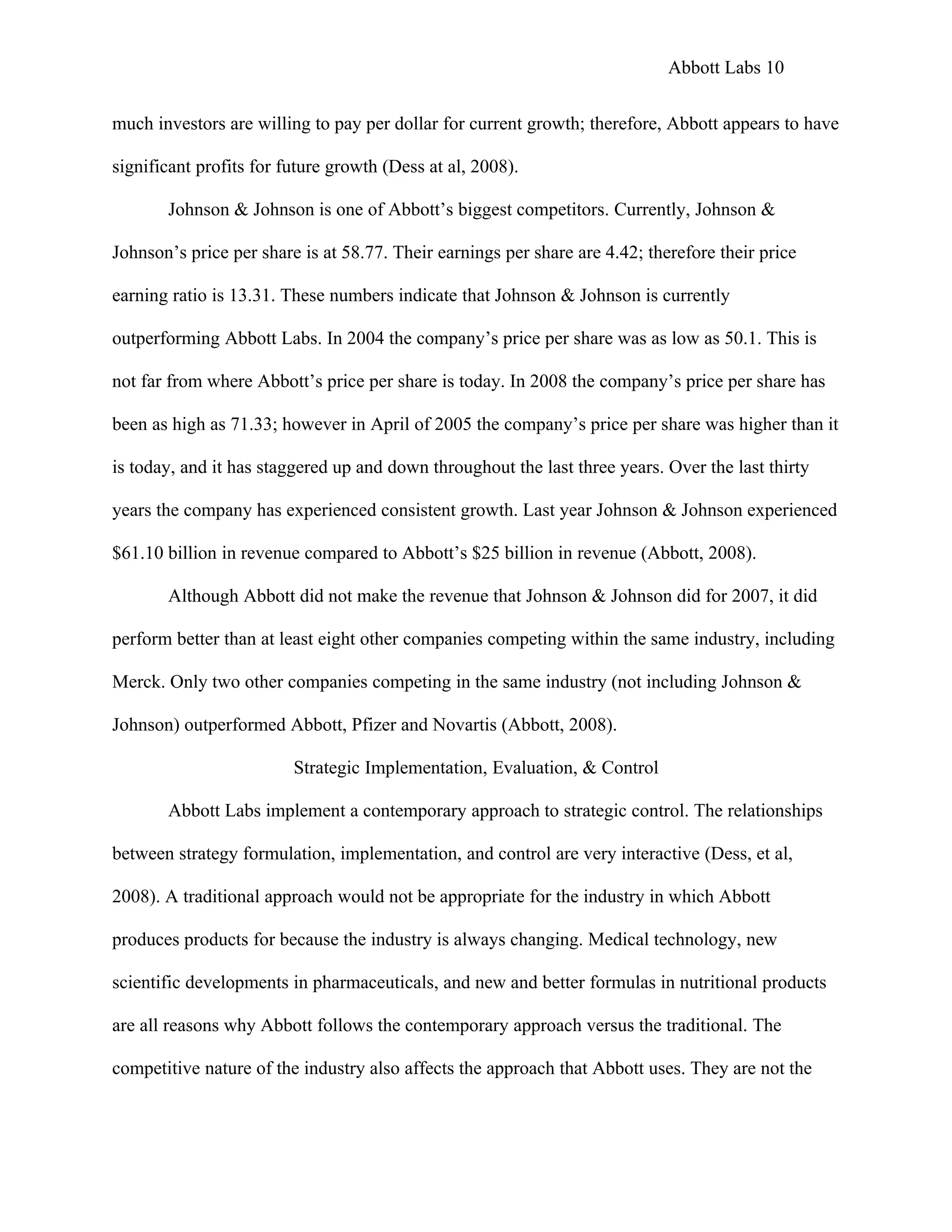 Portfolio Project: Abbott Labs