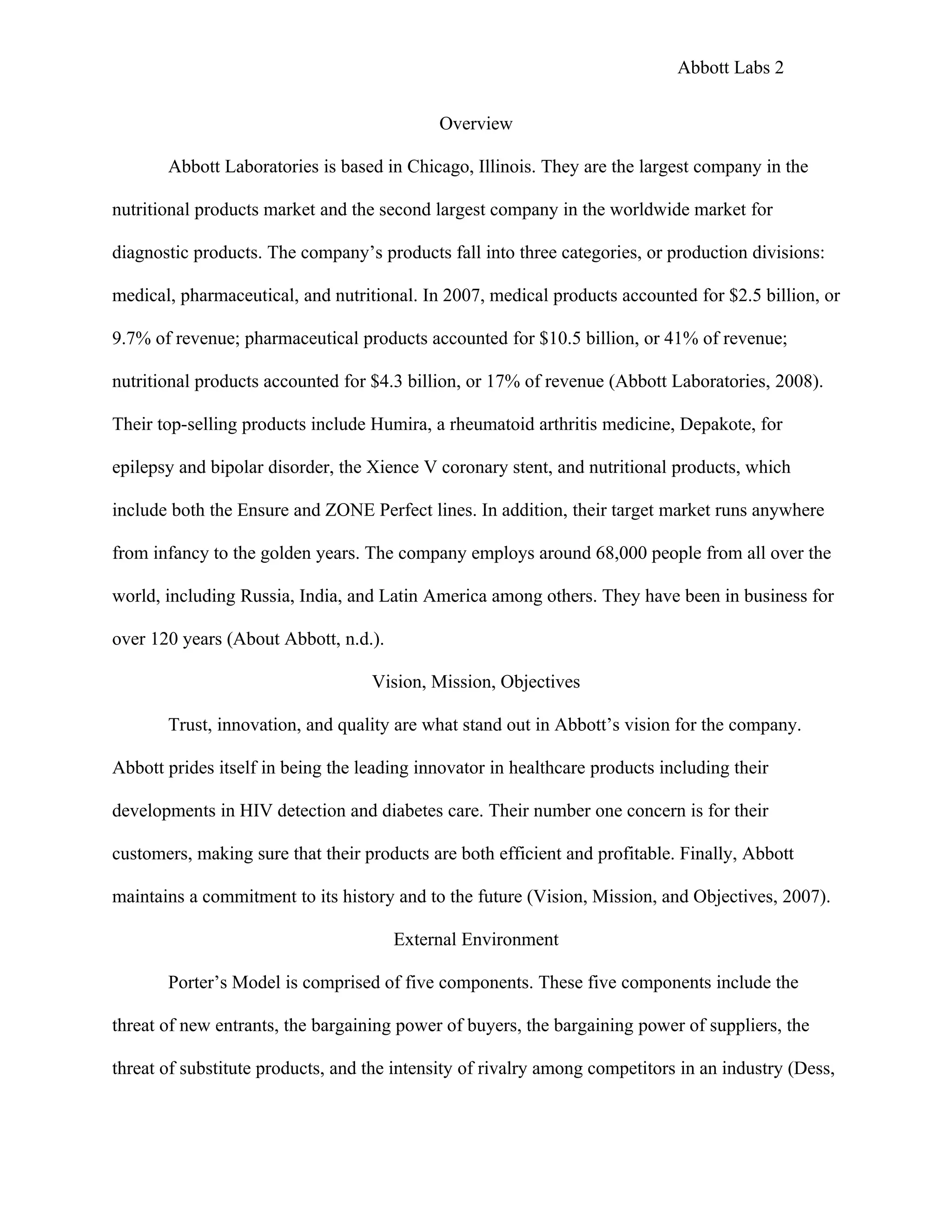 Portfolio Project: Abbott Labs