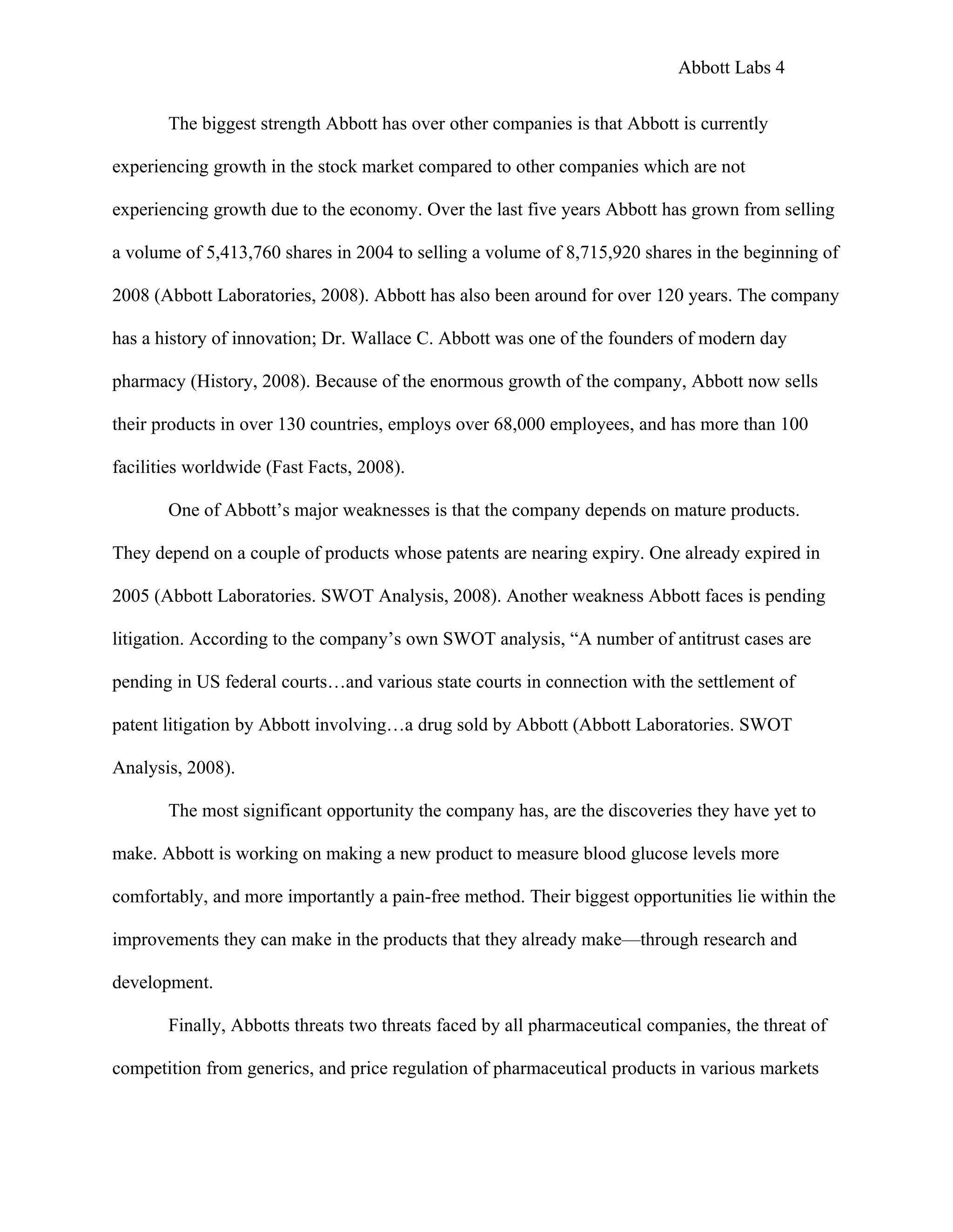 Portfolio Project: Abbott Labs