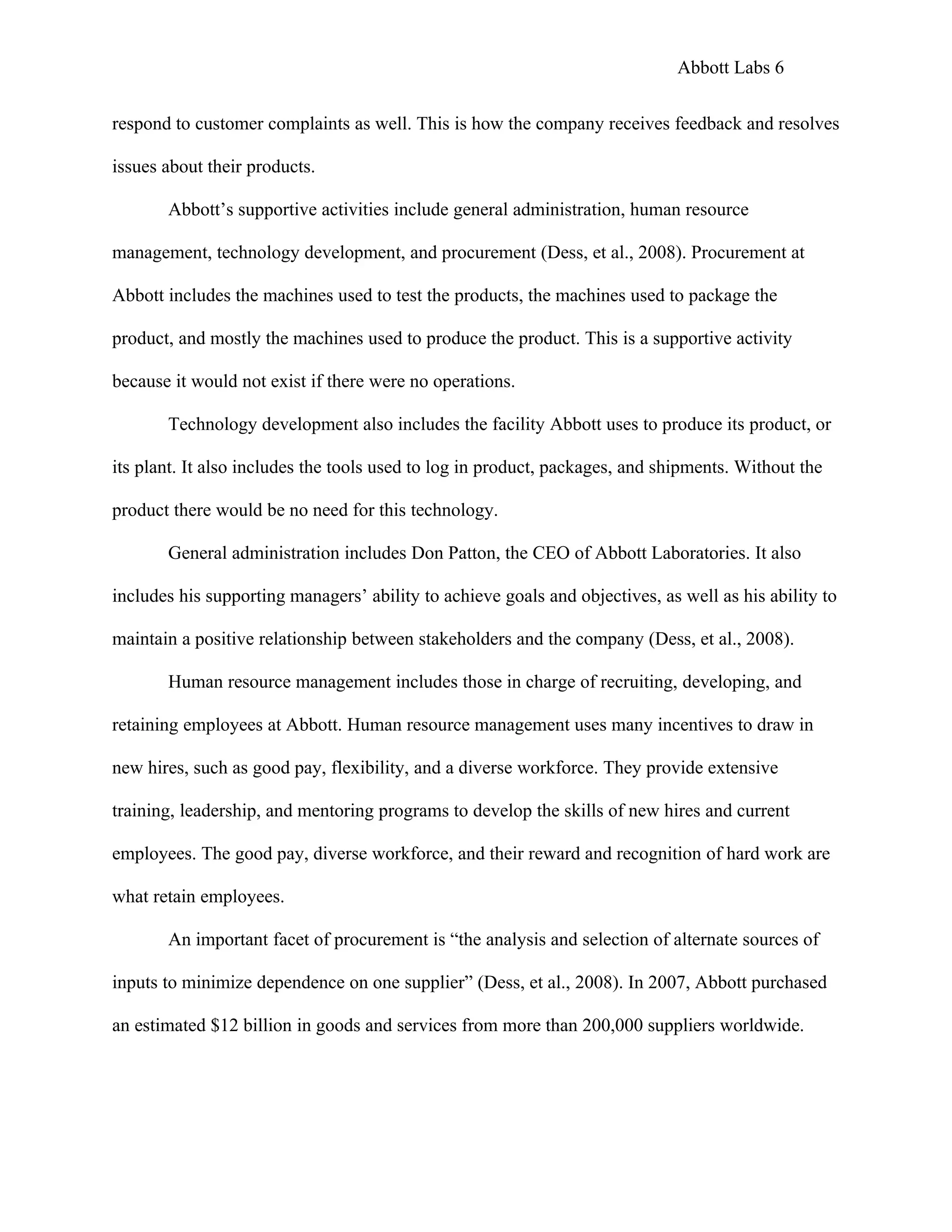 Portfolio Project: Abbott Labs