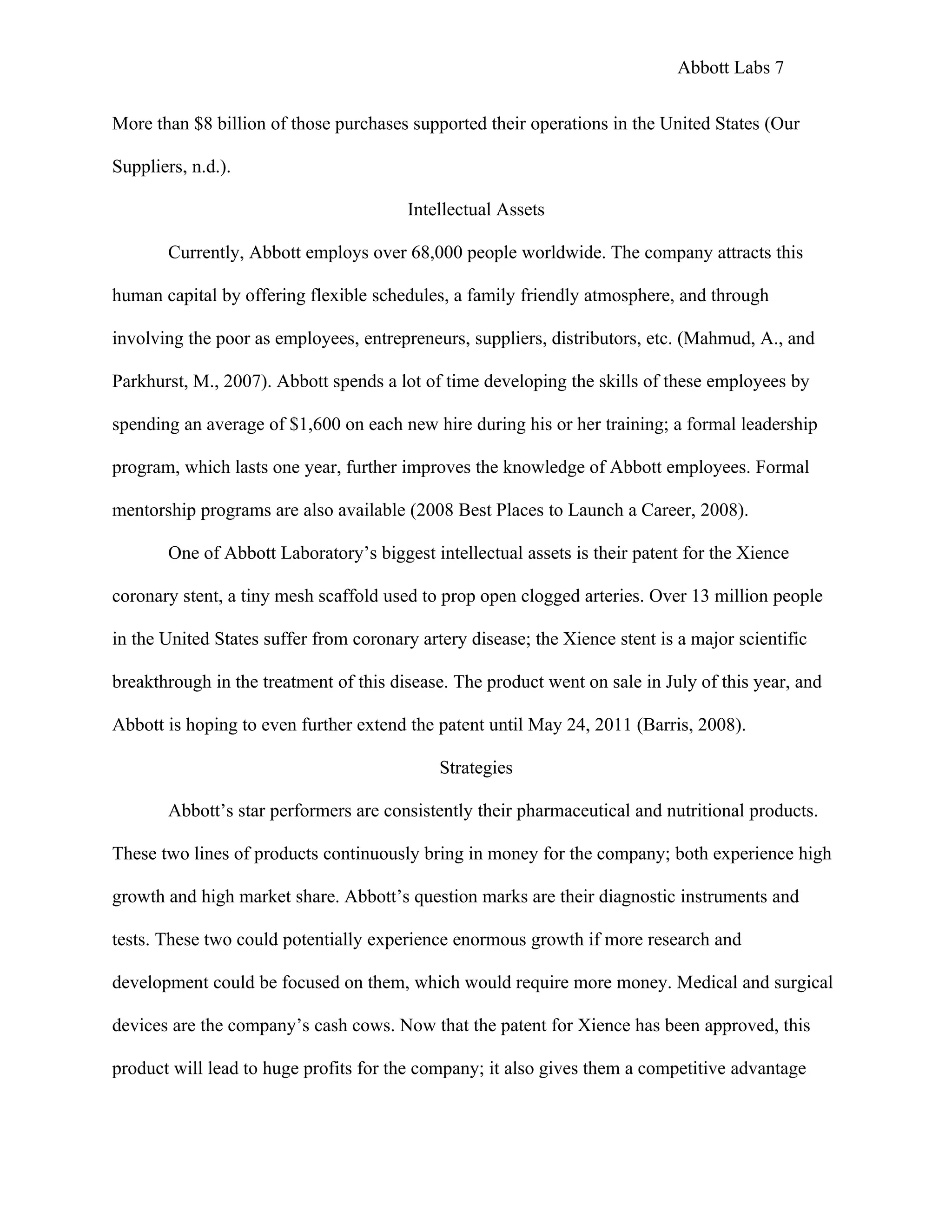 Portfolio Project: Abbott Labs