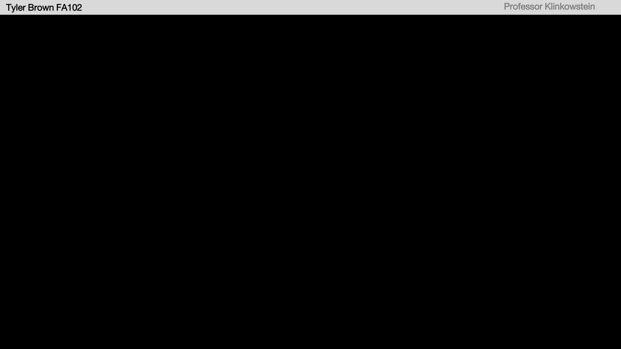 Tyler Brown FA102 Professor Klinkowstein
 