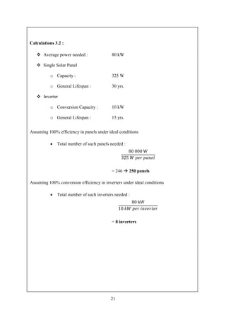 Feasibility Report for a Solar Electricity Production | PDF