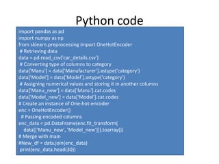Data Preprocessing: One Hot Encoding Method | PPT