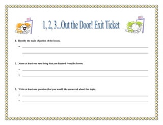 Exit Ticket | PDF