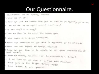 M

Our Questionnaire.
 