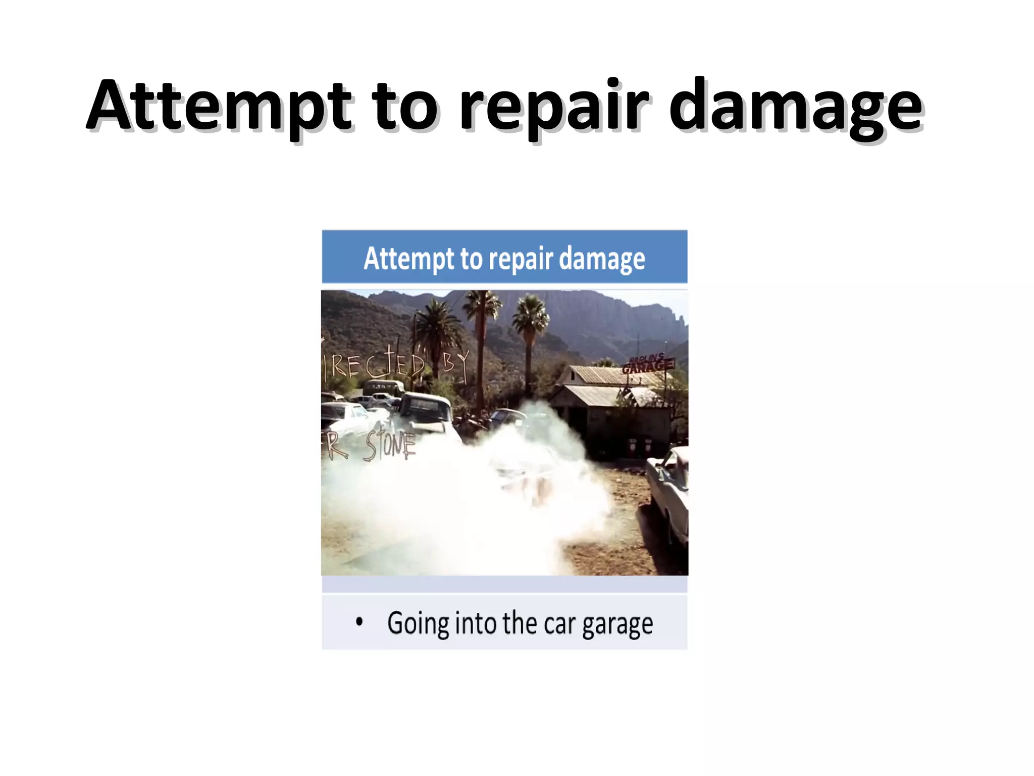 Attempt to repair damage
 