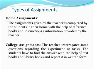 Assignment as teaching aid | PPT
