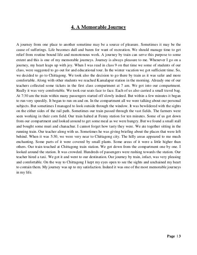 what a memorable journey essay