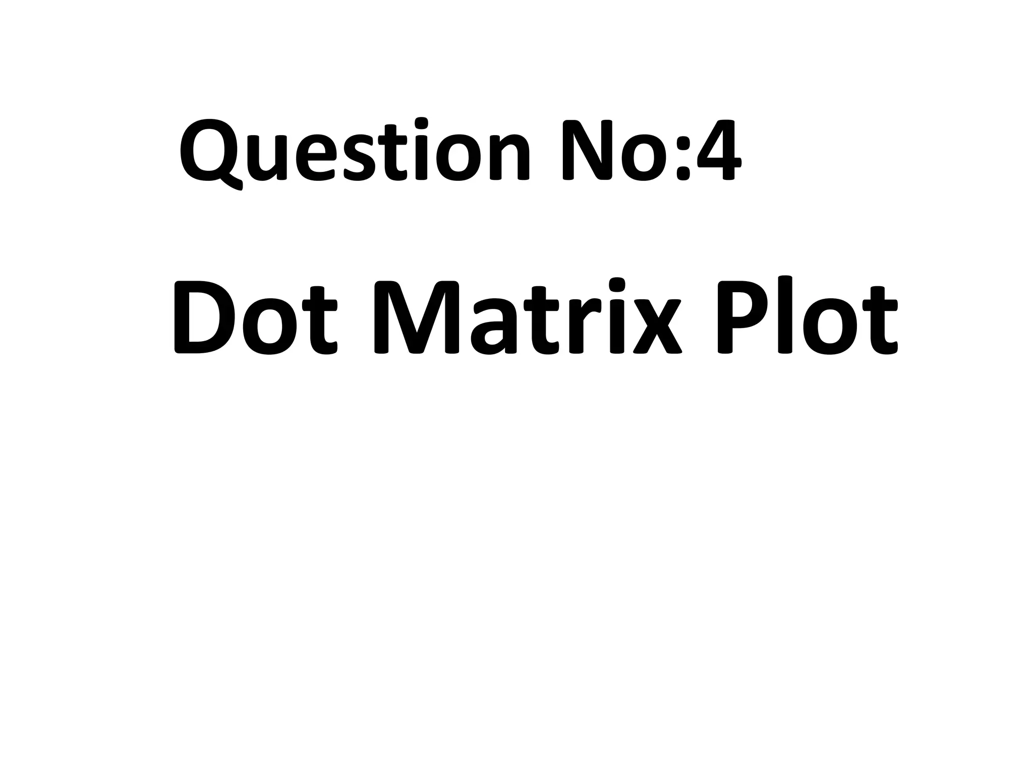 Question No:4
Dot Matrix Plot
 