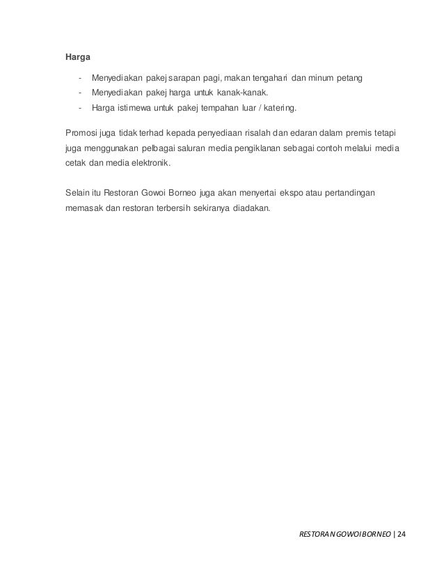 Kertas Kerja Rancangan Perniagaan Kertas Kerja Rancangan Perniagaan