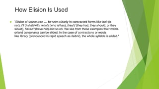 Elision | Difference btw Elision and Contraction | Importance of ...