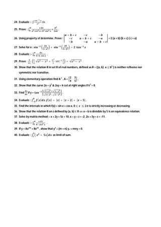 Assignment Chapters 1 -8- Maths (CLASS XII) | PDF