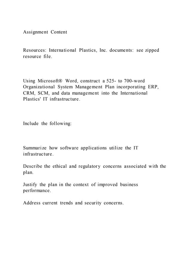 Assignment ContentResources International Plastics, Inc. docu