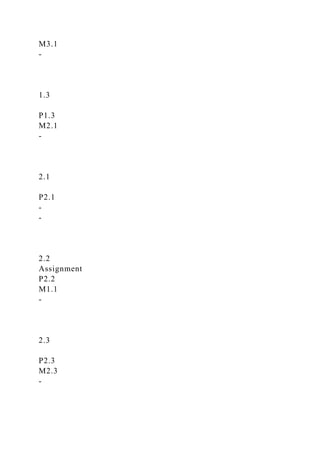 M3.1
-
1.3
P1.3
M2.1
-
2.1
P2.1
-
-
2.2
Assignment
P2.2
M1.1
-
2.3
P2.3
M2.3
-
 