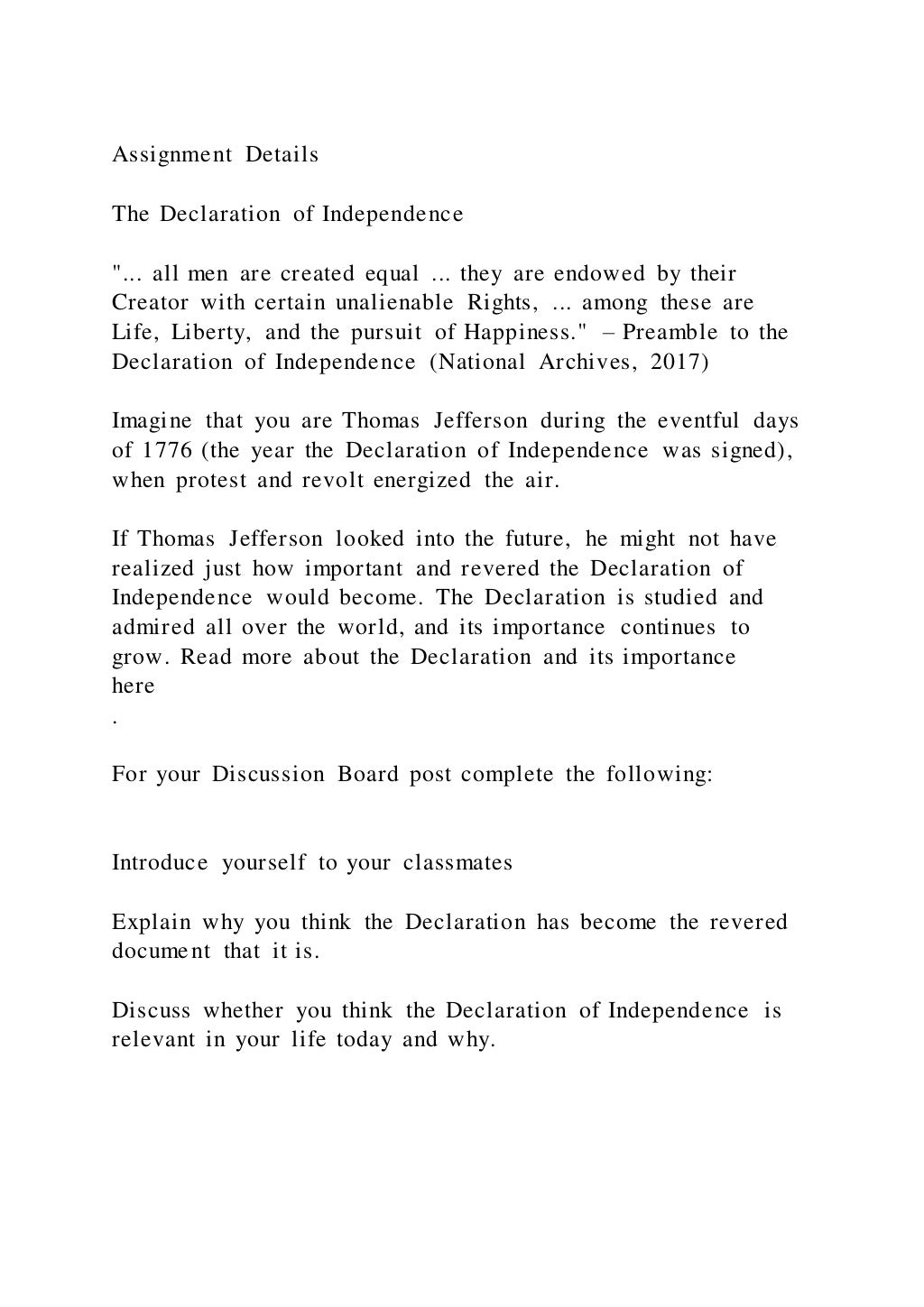 contemporary relevance of declaration of independence