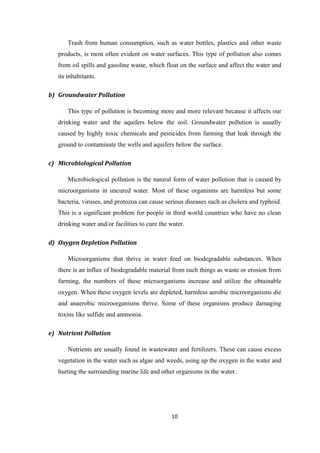 Water Pollution Assignment.pdf Water Pollution | DOC