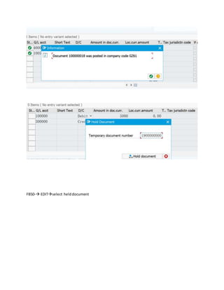 FB50- EDITselect helddocument
 