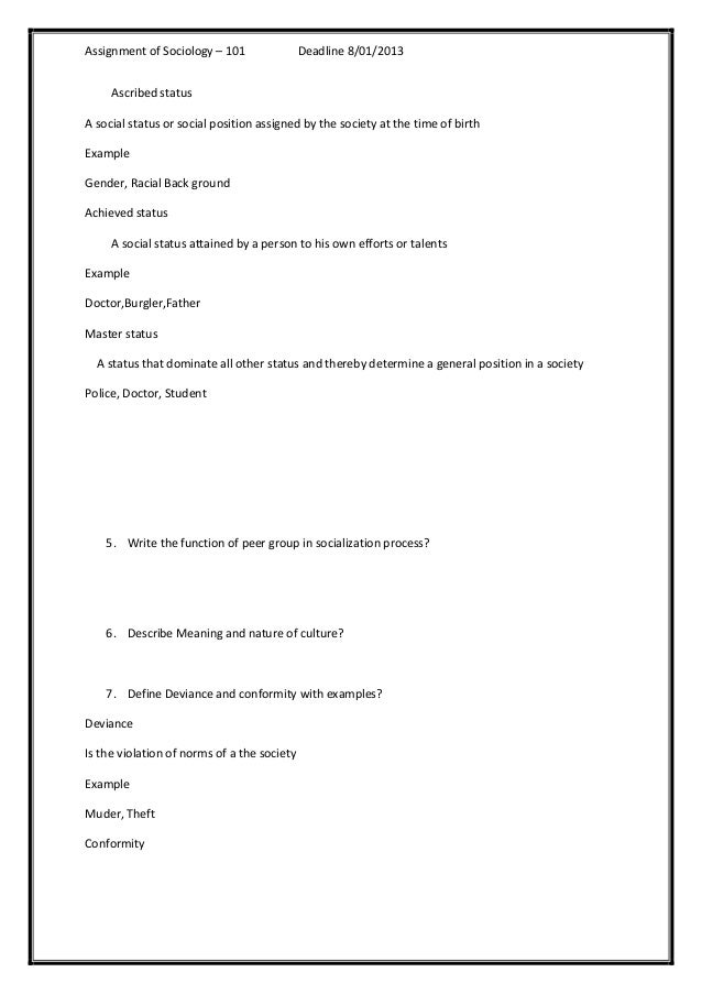 ascribed status ascribed status