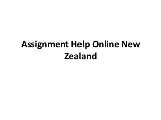 Assignment Help Online New
Zealand
 
