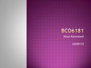 BCO6181 Kiran Ramineedi  S3559172 