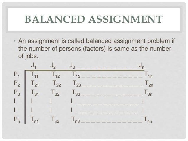 assignment in models