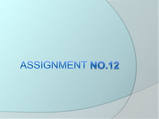Assignment No.12 