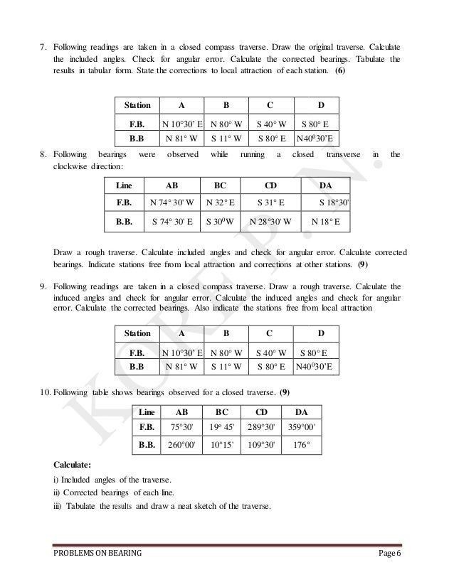 PROBLEMS ON BEARINGS